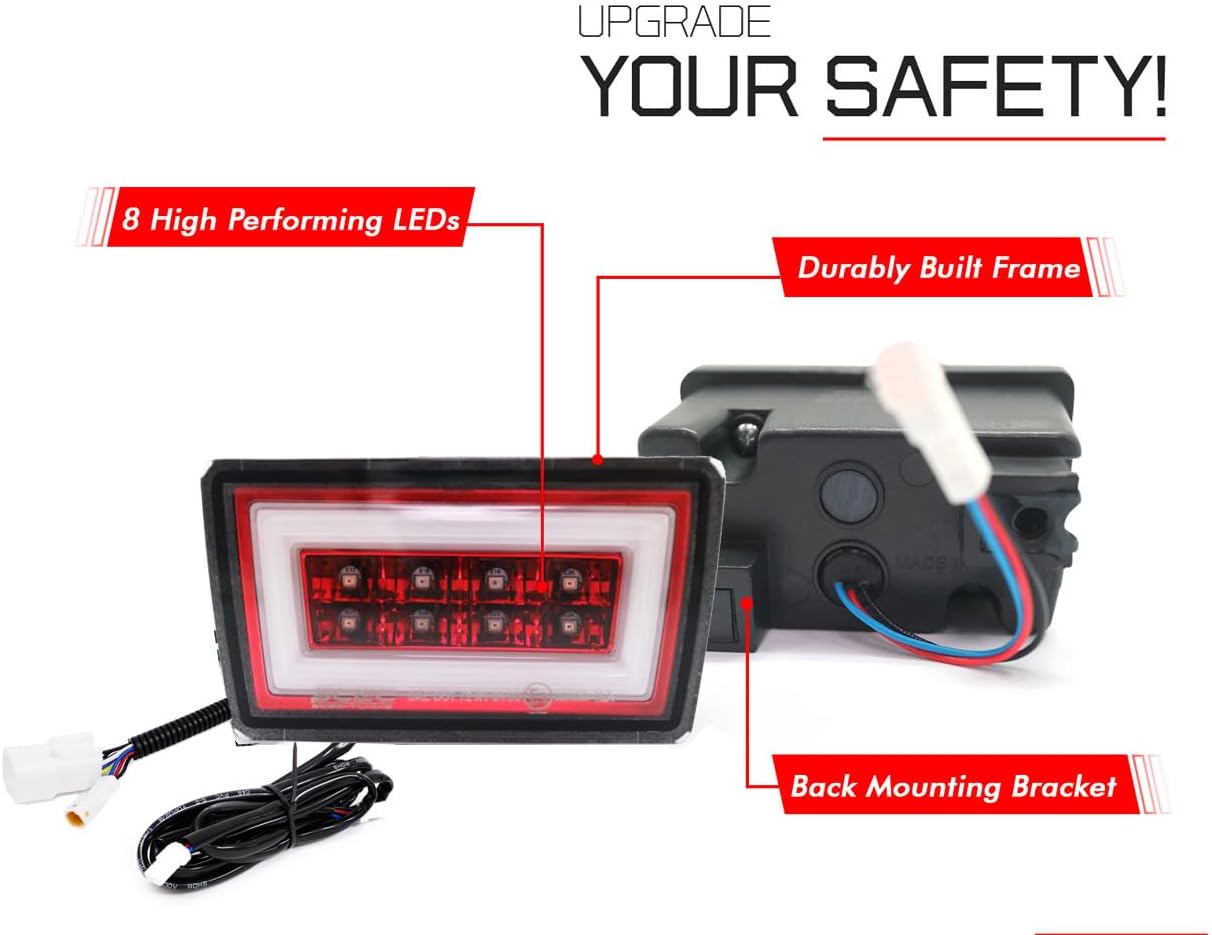 GAZOZ PERFORMANCE PNP+LED Rear Brake Light for 2011+Subaru WRX STI XV W/DRL White Bar - Red Lens F1