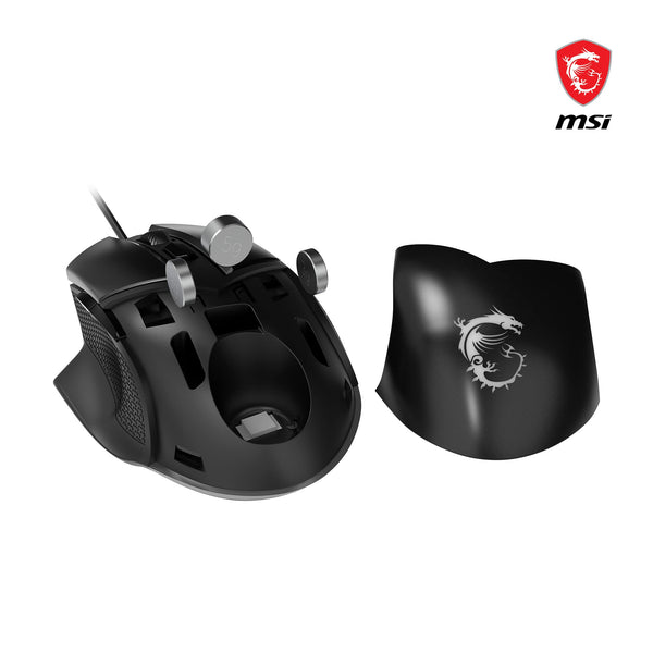MSI CLUTCH GM51 LIGHTWEIGHT Gaming Mouse - 26000 DPI Optical Sensor, Elite 0.125ms Latency, 60M+ Click OMRON Switches, 6-Buttons, FriXionFree Cable, RGB Diamond LightGrips, 75g - Wired