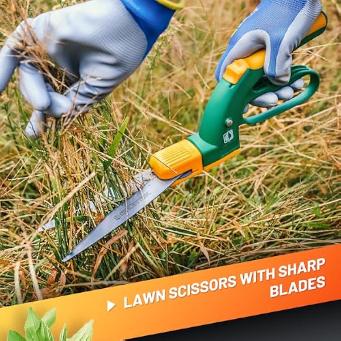 GRÜNTEK Grass Shears Swift 380 mm Teflon 360° Rotating Cutter Head, Teflon Coated, Comfort Lawn Grass Shear, 21 Days Money Back