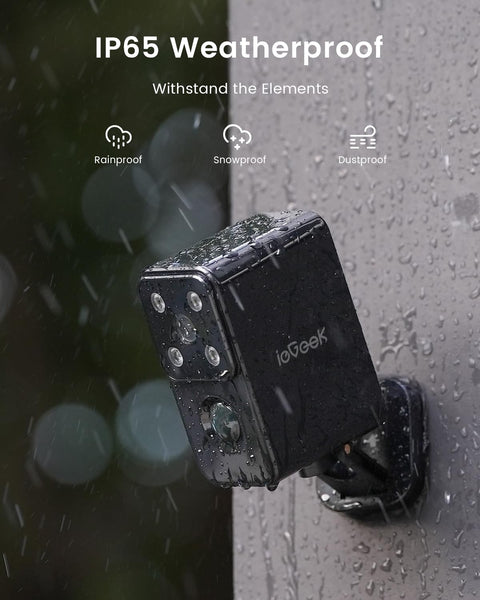 ieGeek No Monthly Fee 2K Security Camera Outdoor Wireless, 180° Horizontal Pan, Rechargeable Battery Wifi Home Camera, Colour Night Vision, Motion Detection, Siren Floodlight, Voice Intercom, IP65