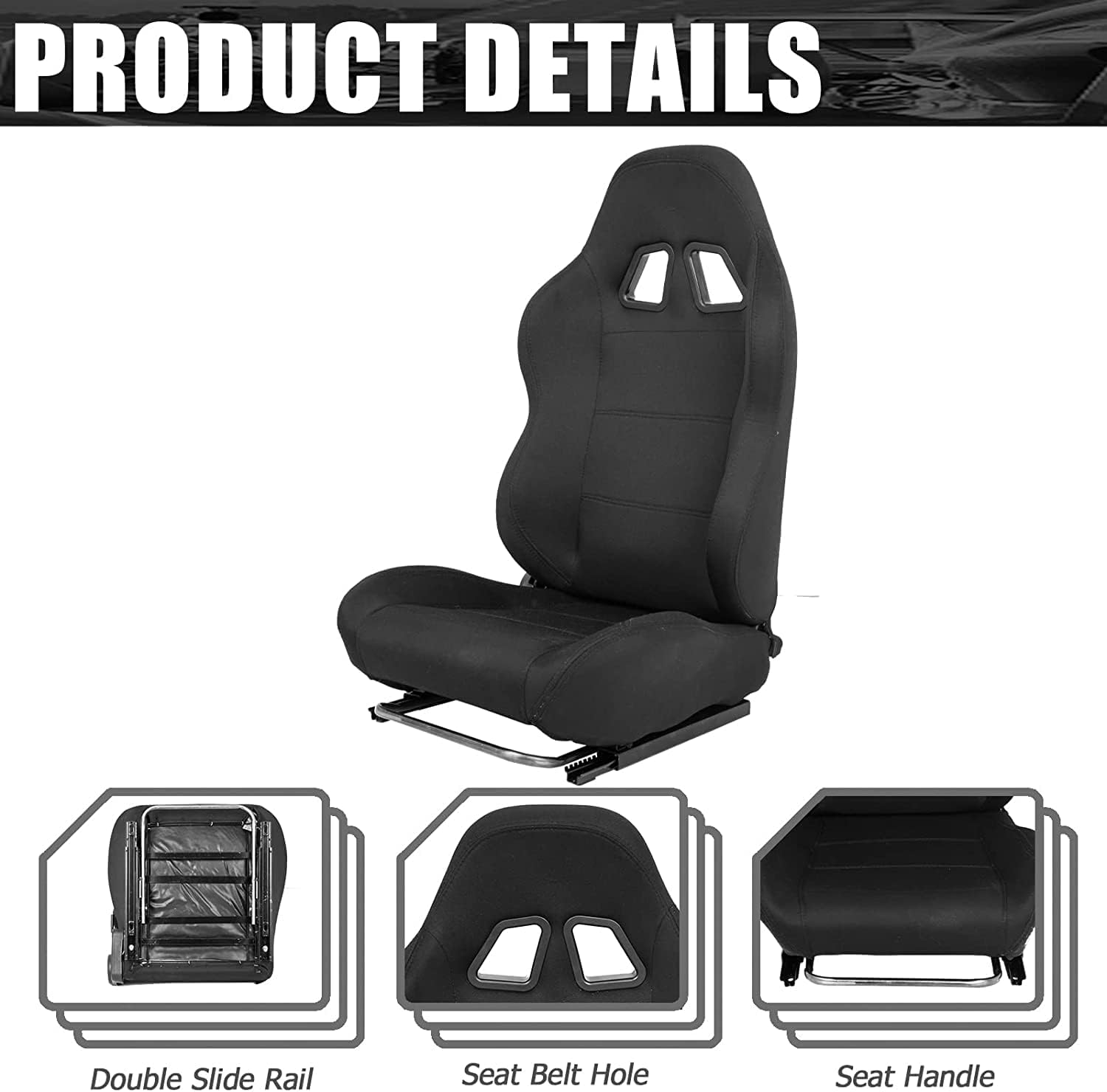 Dardoo Ergonomic Racing Seat with Adjustable Double Slide Simulator Cockpit Racing Gaming Seat Adapt Gaming Simulator Cockpit Racing Wheel Stand Video Game Chairs With Lumbar Support Black