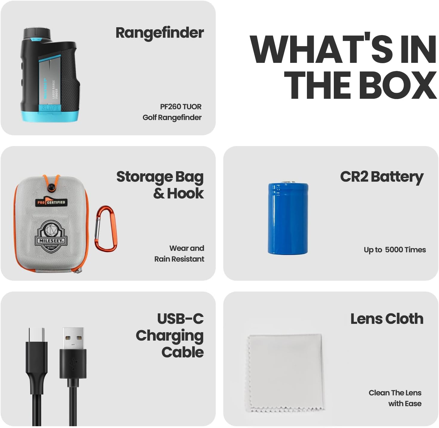 MiLESEEY Rechargeable Golf Range Finder with Slope Switch, Magnetic Range Finder 660Yds Flag Lock Vibration, ±0.55Yds Accuracy, Tournament Legal Golf Rangefinders