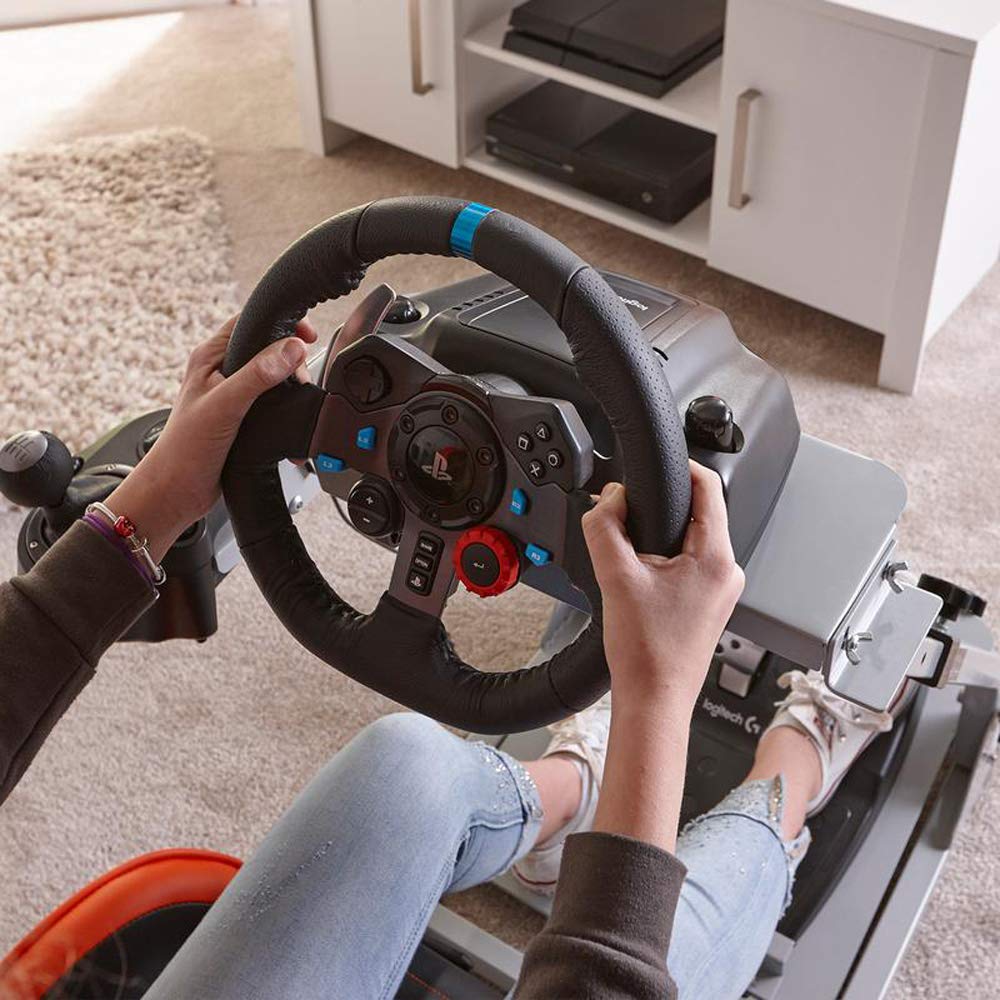 X-Rocker Steering Wheel Stand, Foldable Racing Wheel Stand with Seat Fixing Rod, Adjustable Height, Adjustable Angle, Suitable for Logitech, XBOX, Madcatz, Playstation, Racing Wheel Stand - Black