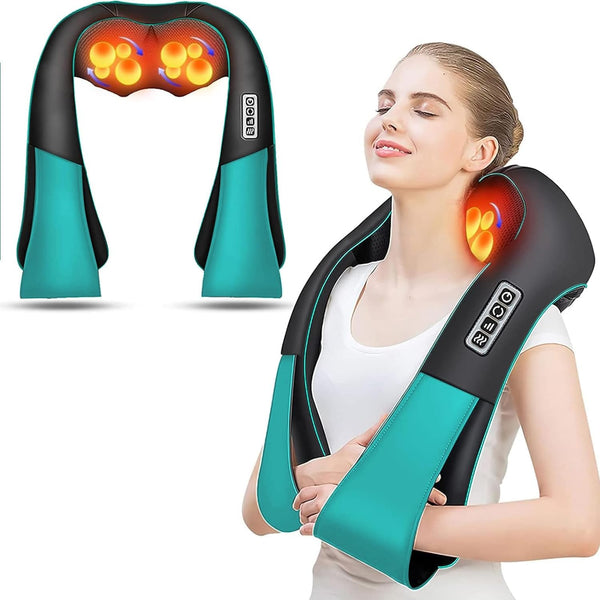 Shiatsu Neck and Shoulder Massager, AERLANG Back Massager with Heat, Deeper Tissue 4D Kneading Massage for Shoulder, Neck and Back, Use at Home, Office, Car - Birthday Gift for Women/Men/Mom/Dad