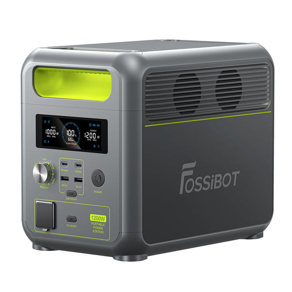 FOSSiBOT Tragbare Power Station F2400: 2048Wh LiFePO4 solargenerator with 3 x 230V AC Output 2400W (4800W Peak), 1.5H full charge, Applicable to RV/Camping/Home