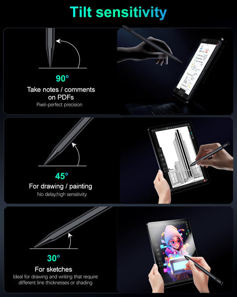 Variglas Pencil for iPad - 2018-2025 15 Minutes Fast Charging, Palm Rejection,Tilt Sensitivity, Stylus Pen Compatible with iPad Pro 11"/12.9"/13", 11/10/9/8/7/6th Gen, Air 3-6, Mini 5/6