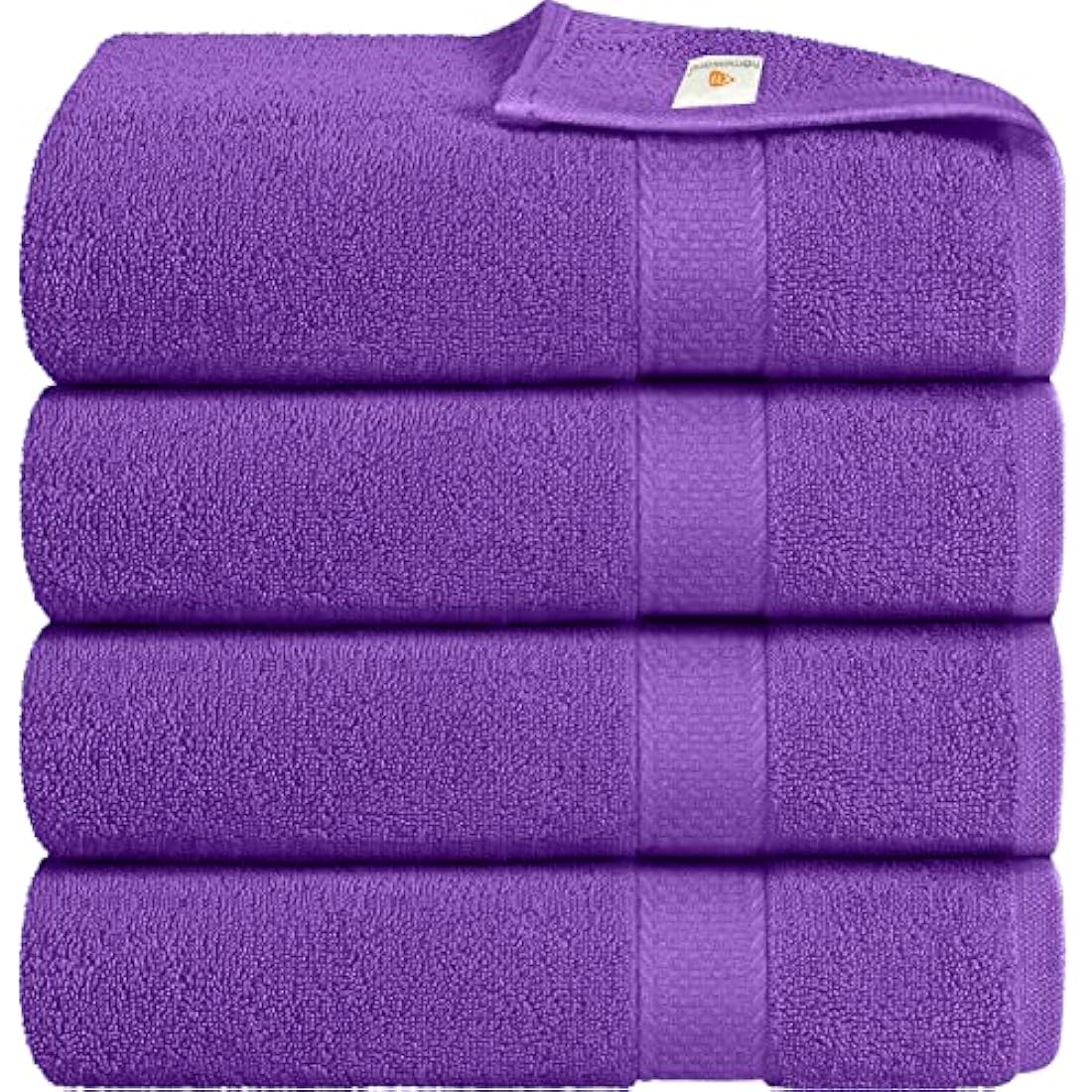Bath Towels Pack of 4 Egyptian Cotton Towel Set Highly Absorbent Soft Bathroom Towels Set of 4 Ring Spun Cotton Quick Dry Large Towels (Aubergine)