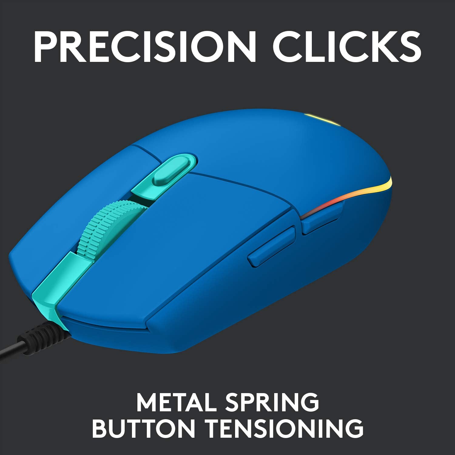 Logitech G203 LIGHTSYNC Gaming Mouse with Customizable RGB Lighting, 6 Programmable Buttons, Gaming Grade Sensor, 8K DPI Tracking, Lightweight - Lilac