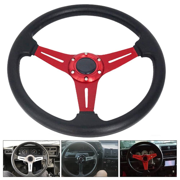 YEHICY Auto Racing Flat Steering Wheel with Purple Spokes 350mm 13.8”6 Bolts Grip Vinyl Leather Universal Simulation Game Steering Wheel For Logitech G29 G920 G923