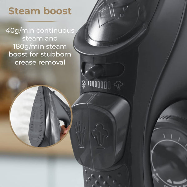 Tower T22008 CeraGlide Cordless Steam Iron with Ceramic Soleplate and Variable Steam Function, 2400 W, Purple