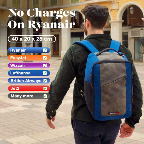Cabin Max Manhattan 20L Underseat Backpack - 40x20x25 for Ryanair Cabin Bag with Padded Tech Pocket, Lockable Compartment & Versatile Straps - Stylish Travel Companion for Airlines