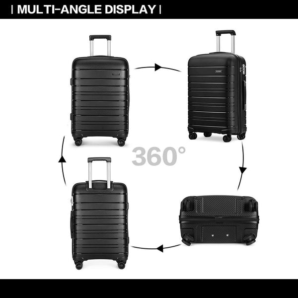 Kono Lightweight Suitcase Hand Luggage Polypropylene Hard Shell Travel Trolley