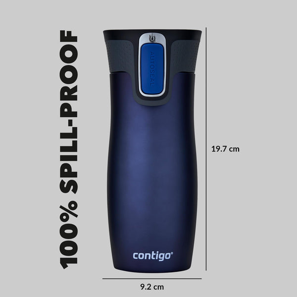 Contigo West Loop Autoseal Travel Mug, Stainless Steel Thermal Mug, Vacuum Flask, Leakproof Tumbler, Coffee Mug with BPA Easy-Clean Lid