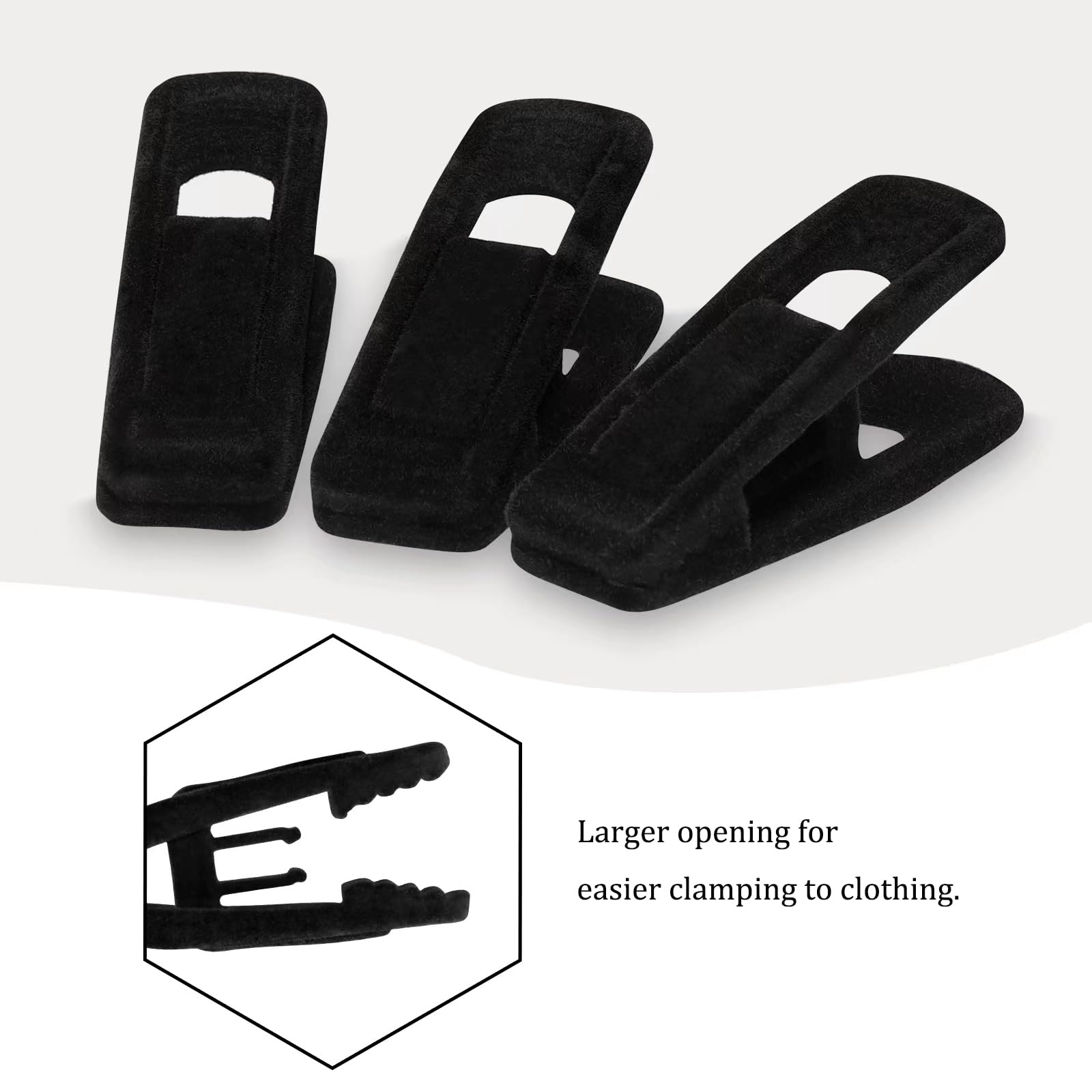 Tinfol Velvet Hangers - 50pc Black Pants Hangers, Strong Finger Flocked Clips for Slim-line Clothes