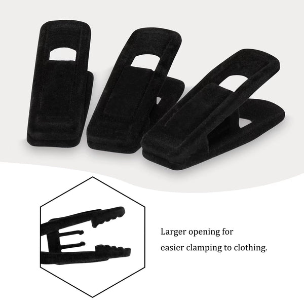 Tinfol Velvet Hangers - 50pc Black Pants Hangers, Strong Finger Flocked Clips for Slim-line Clothes
