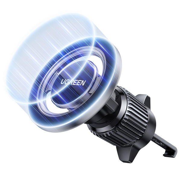 UGREEN Magsafe Car Mount for Air Vent, Magnetic Phone Holder for Cars Cradle Compatible with iPhone 16/15/14/13/12 Series & MagSafe Case with Metal Plates(Black)