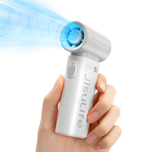 JISULIFE Portable Handheld Fan Life9, Turbo Power High Speed Air [18H Max Cooling Time], 5 Gear Wind, 5000mAh Rechargeable, Mini Pocket Design, Personal Fan for Travel Concerts Camping Makeup - Black