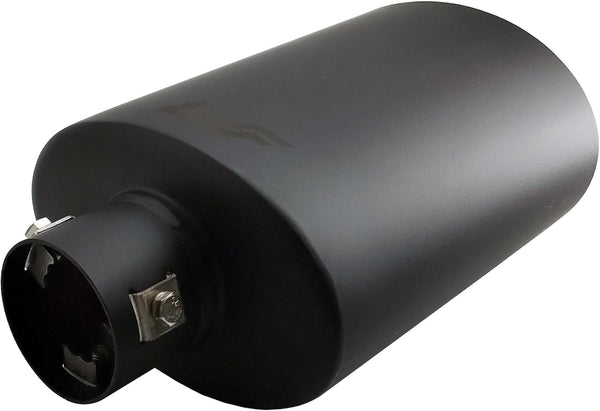 SIMONI RACING TRX/33 Universal Exhaust Muffler, Oval Single Inclined Outlet, Stainless Steel, Black