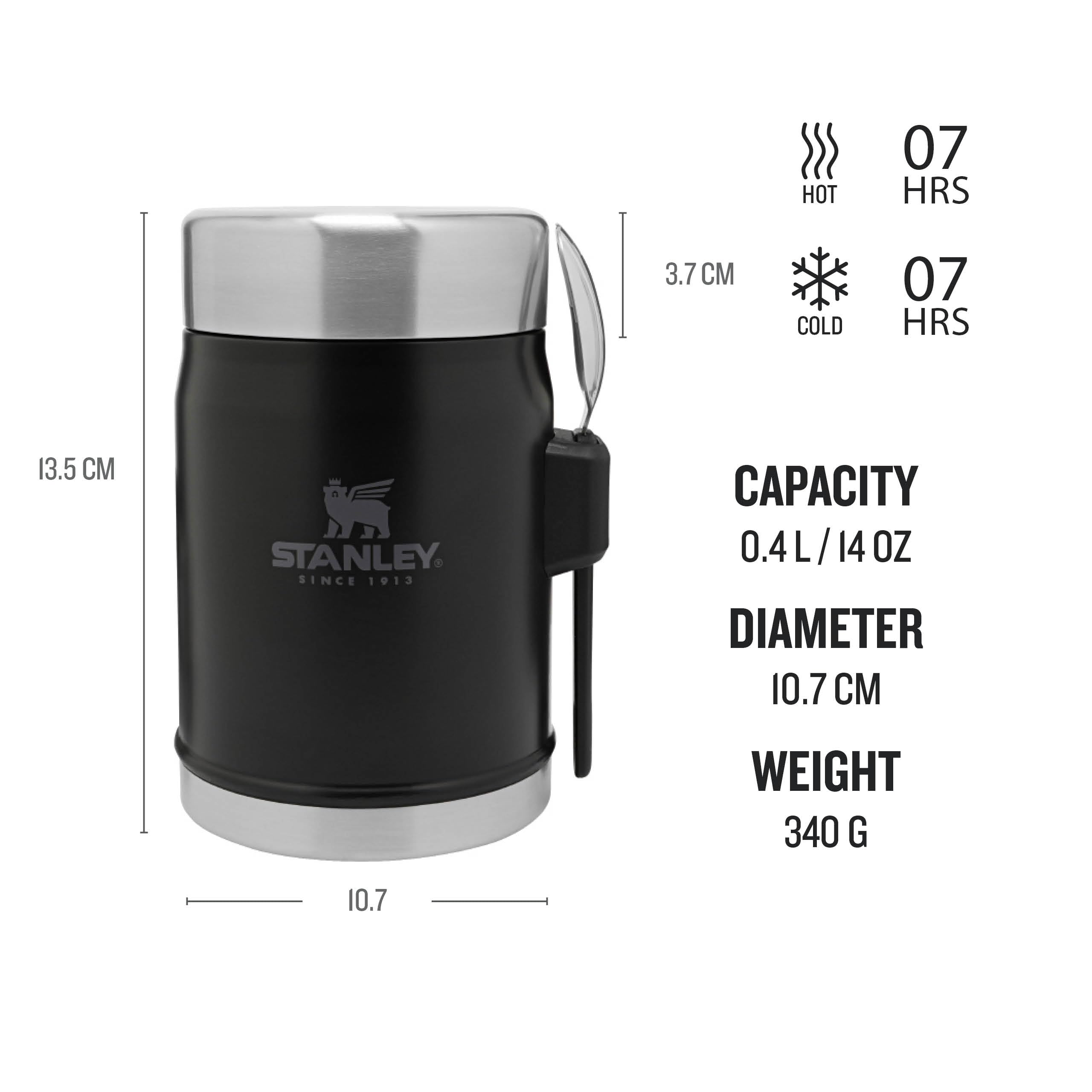 Stanley Classic Legendary Food Jar 0.4L With Spork - Keeps Cold For 7 Hours - BPA-Free Stainless Steel Soup Flask - Leakproof - Dishwasher Safe - Rose Quartz