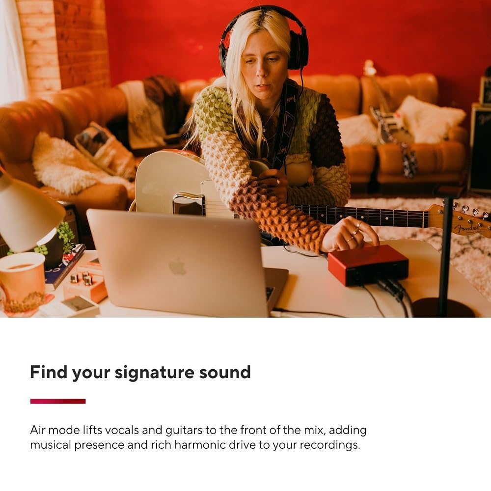 Focusrite Scarlett 2i2 4th Gen USB Audio Interface for Recording, Songwriting, Streaming and Podcasting — High-Fidelity, Studio Quality Recording, and All the Software You Need to Record