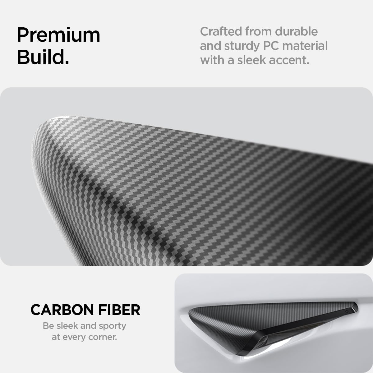 Spigen Tesla Model 3 2024 - Current Highland Side Camera Protection Cover Designed for Tesla Model 3 Accessories - 2 Pack, Carbon