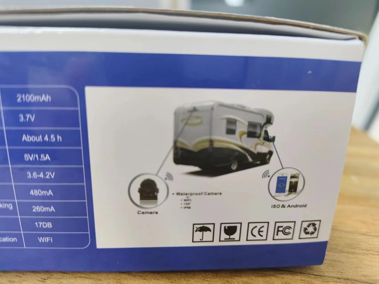 Reversing Camera Wireless WiFi Backup Camera Car Reversing Camera Magnetic Night Vision/IP68 Waterproof Rear View Camera Parking Camera Compatible with Android&iOS for Car Truck, RV, Van, Trailer