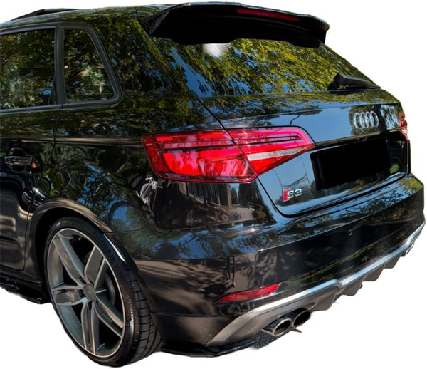 Oneway Rear Side Diffusors compatible with Audi S3 Sportback 8V Facelift 2016-2020 - Gloss black