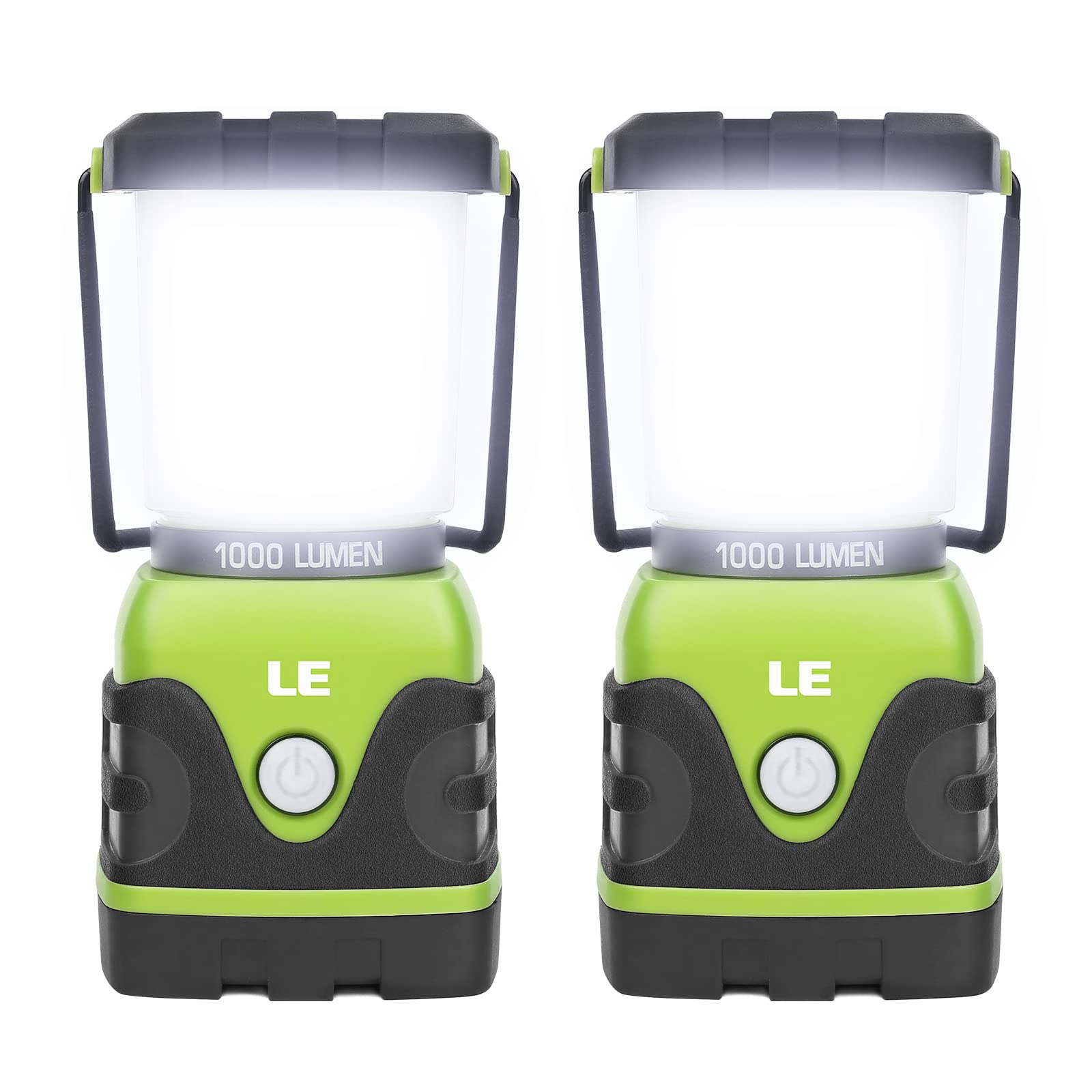 LE Camping Lantern, 1000 Lumen Camping Lights Battery Powered, Dimmable Warm to Cool White Modes, Tent Lights with Long Battery Life, Camping Accessories for Outdoors and Emergency, Pack of 2