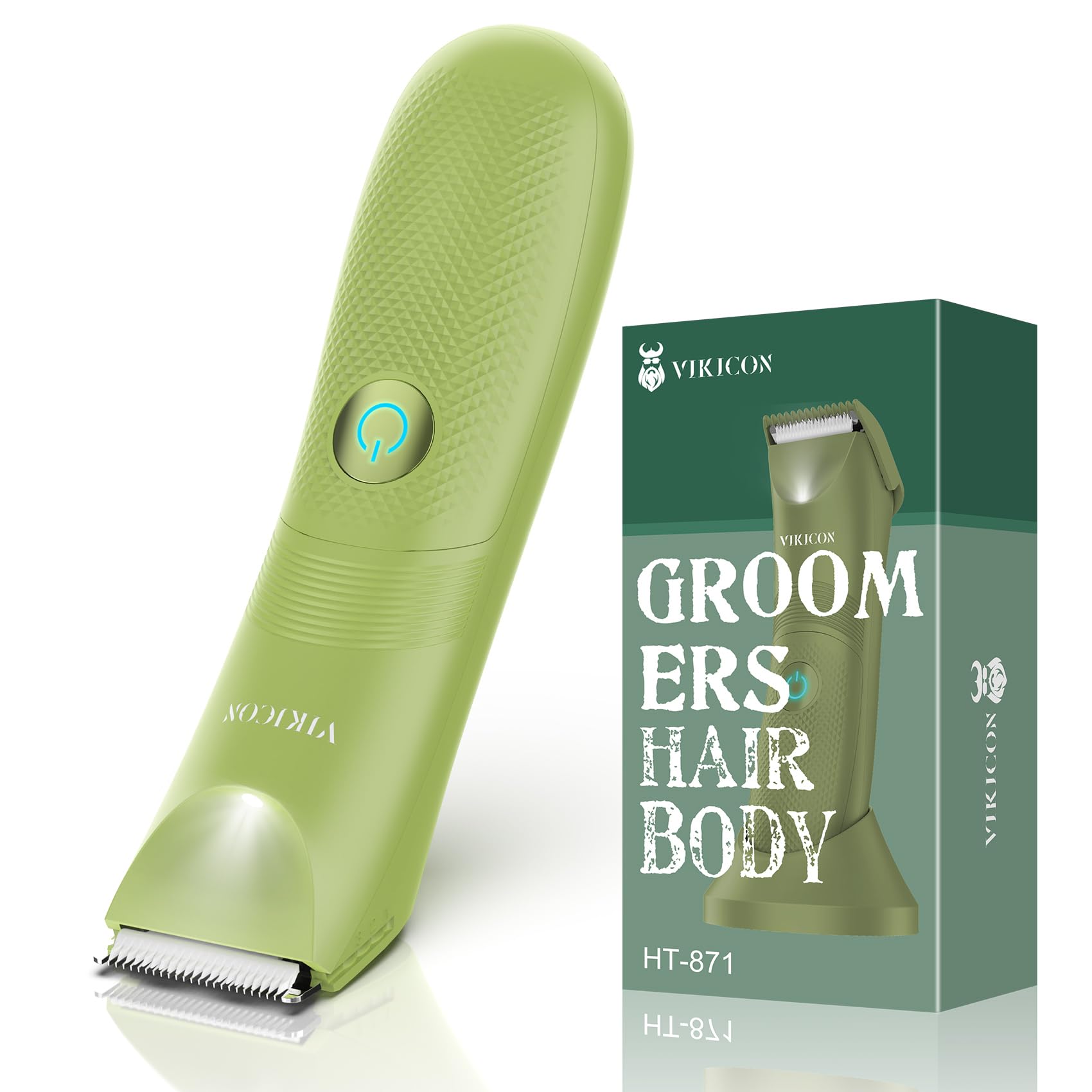 Manscape Trimmer for Men, VIKICON Pubic/Body Hair Trimmer, Electric Ball Trimmer for Private Parts, IPX7 Waterproof Body Goomer Shavers, USB-C Charging, Gifts for Men, New HT871