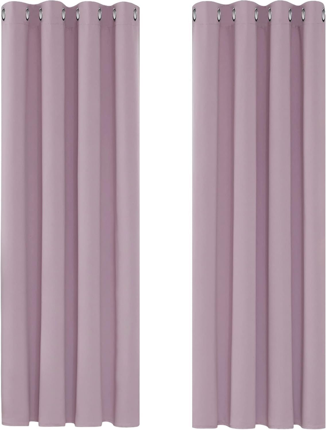 Deconovo Blackout Curtains Eyelet Super Soft Thermal Insulated Ring Top Blackout Curtains for Nursery 46 x 54 Drop Inch Dark Grey 2 Panels