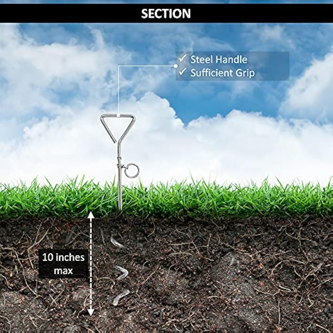 2x 1.5m Reflective Dog Chains for Outside - Tie Out Cable with (40cm) Heavy Duty Steel Spiral Ground Spike Dog Stake Tether, Outdoor, Camping (Cable & Stake, Assorted)