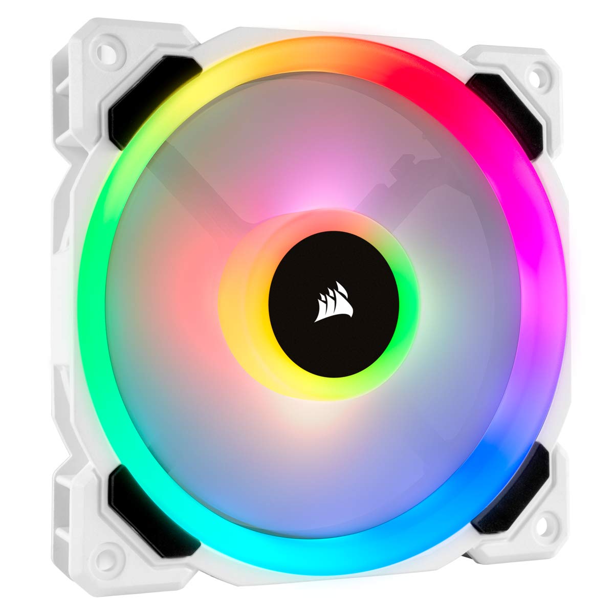 Corsair LL120 RGB 120mm Dual Light Loop PWM RGB Fans - Triple Fan Kit with Lighting Node PRO - White