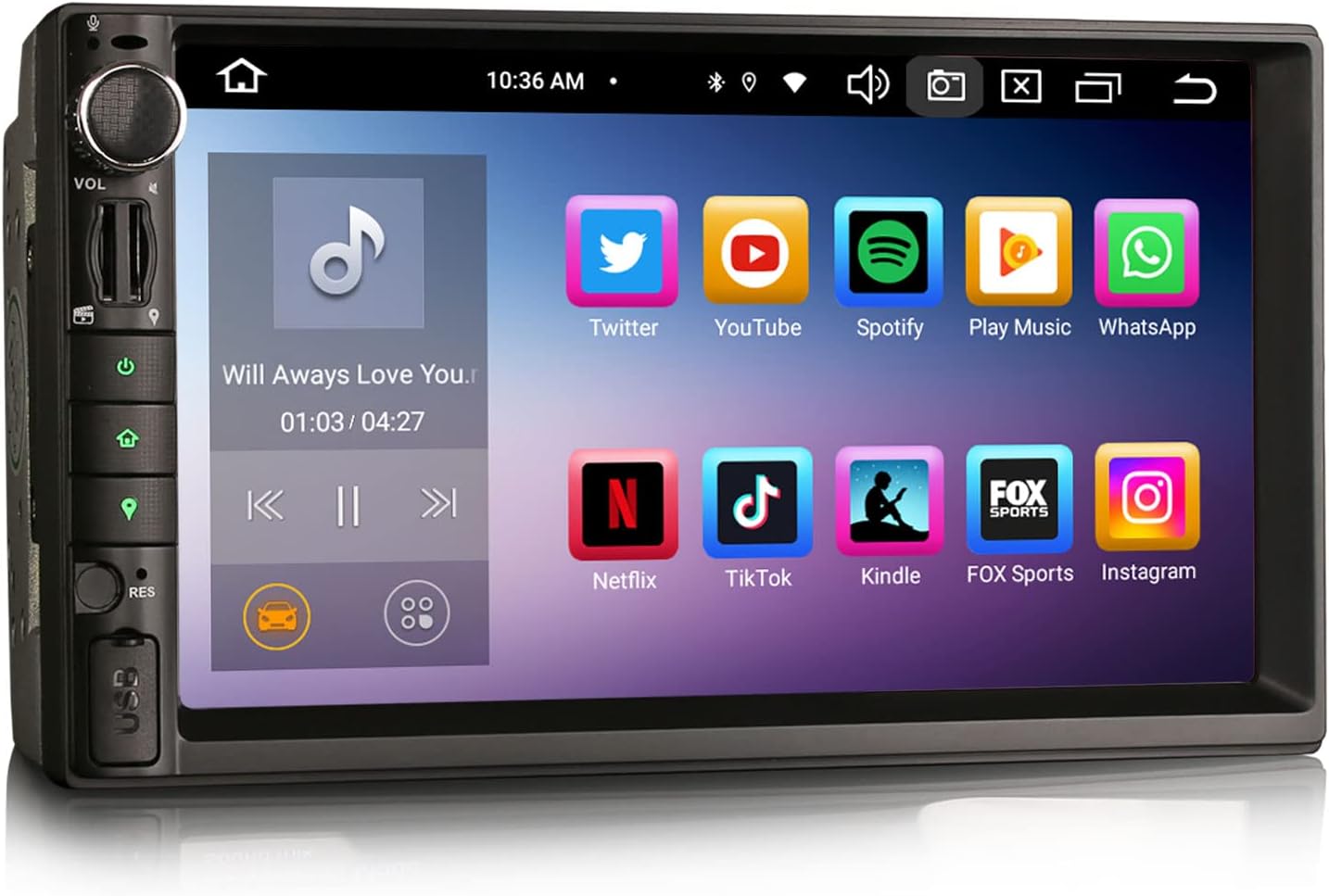 8-Core 4GB RAM 64GB ROM Double Din Android 12 Car Stereo Sat Nav Head Unit Wireless CarPlay Wired Android Auto DAB+ Car Radio Bluetooth DSP WIFI 4G GPS OBD2 TPMS DVR USB RDS