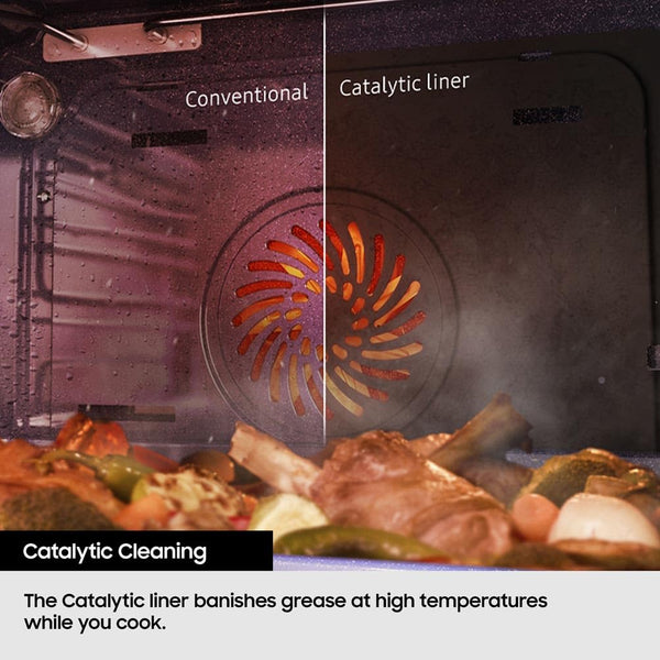 Samsung Series 4 Dual Cook Flex Smart Oven with Pyrolytic Cleaning, Colour: Stainless Steel, NV7B45305AS