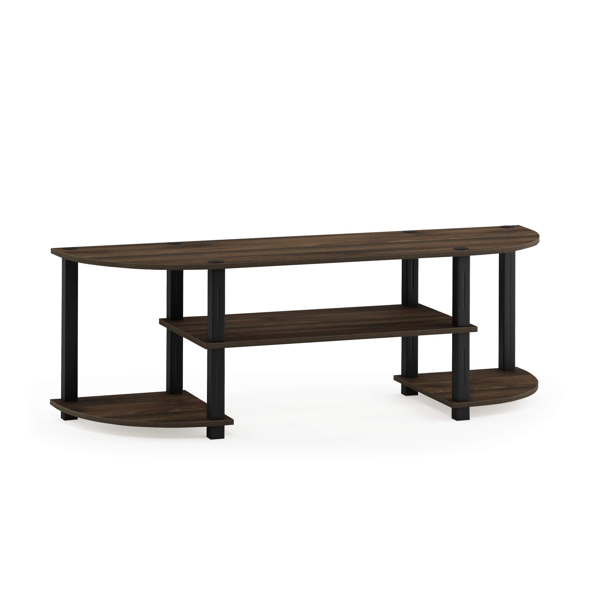Furinno Turn-S-Tube Wide TV Entertainment Center, TV Unit, TV Stand, Columbia Walnut/Black, 120 (W) x 40 (H) x 34 (D) cm