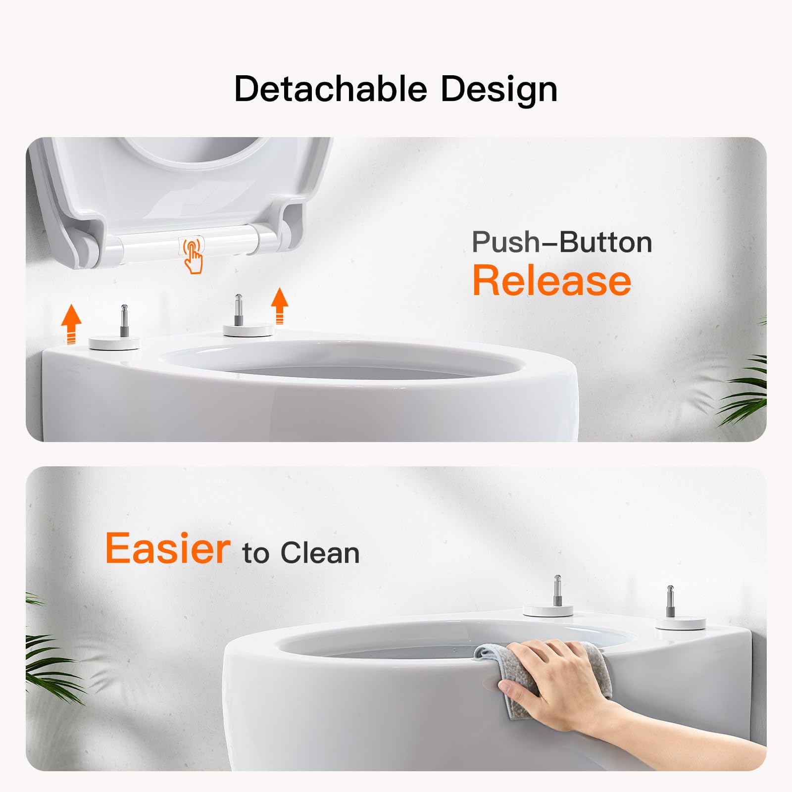 Pipishell Soft Close Toilet Seat, Toilet Seat with Quick Release for Easy Clean, Simple Top Fixing, Standard Toilet Seats White with Adjustable Hinges, O Shape