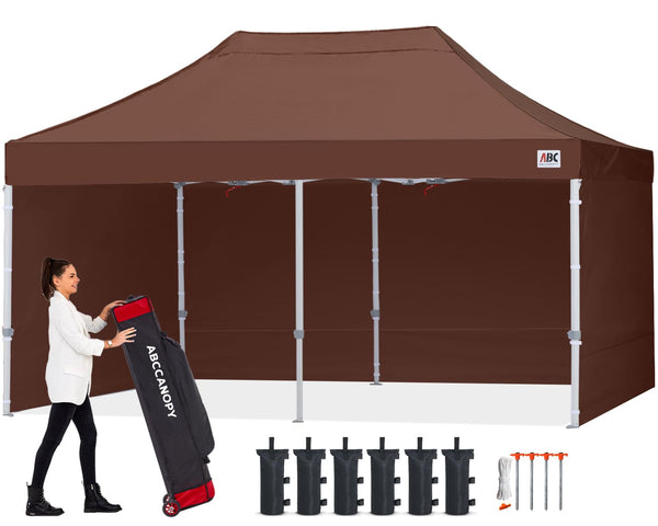 ABCCANOPY 3x6M Pop Up Gazebo Canopy Commercial Tents Market stall with 4 Removable Sidewalls and Roller Bag Bonus 4 Weight Bags (Grey)