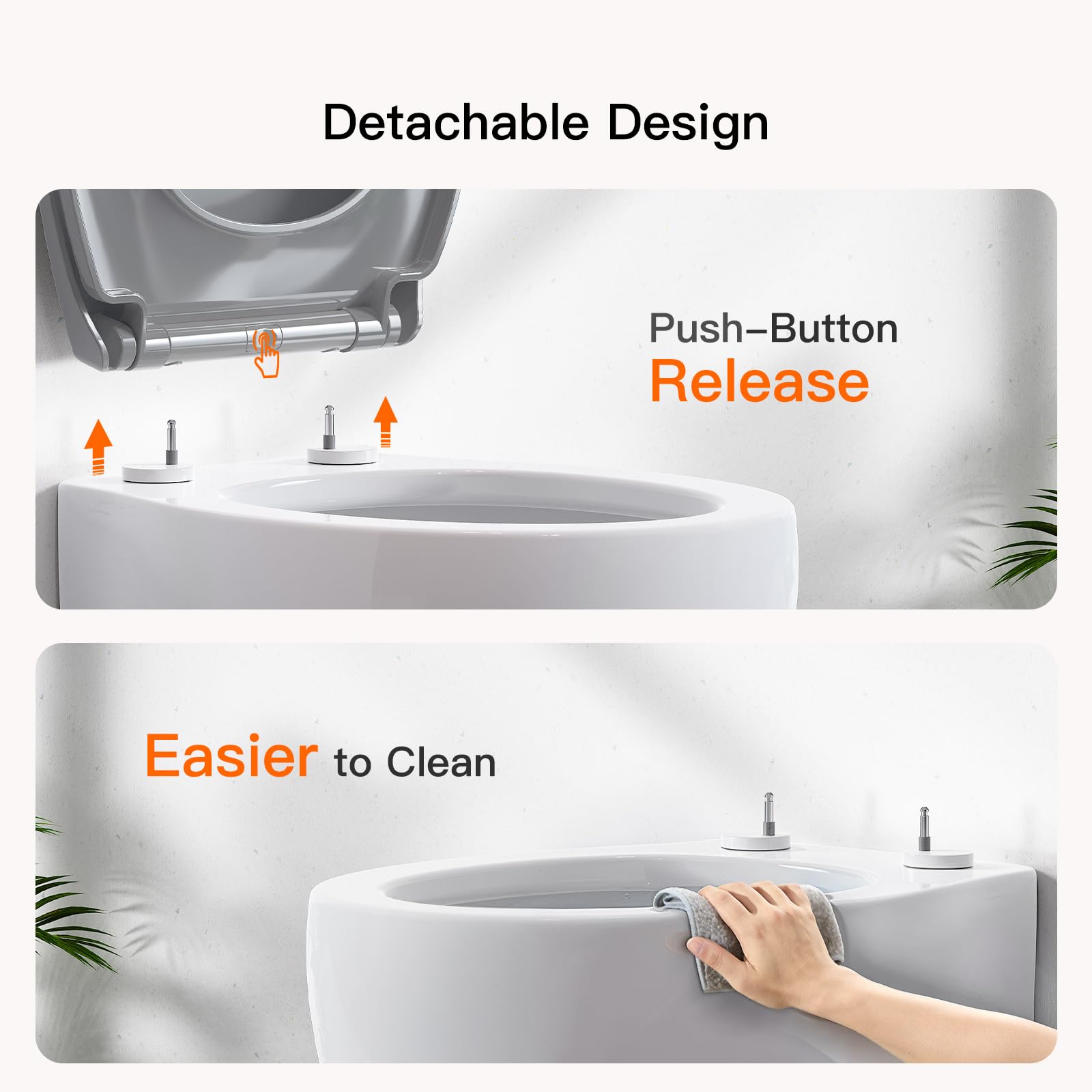 Pipishell Soft Close Toilet Seat, Toilet Seat with Quick Release for Easy Clean, Simple Top Fixing, Standard Toilet Seats White with Adjustable Hinges, O Shape