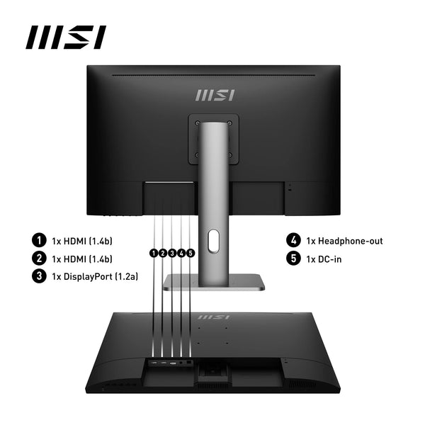 MSI PRO MP273QW E2 27 Inch WQHD Office Monitor - 2560 x 1440 IPS Panel, 100 Hz, Eye-Friendly Screen, Built-in Speakers, Tilt-Adjustable - HDMI 2.0b, DP (1.2a)