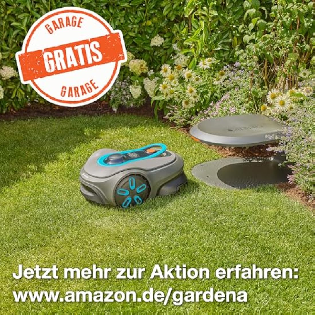 GARDENA Robotic Mower Garage for SILENO pro/max/Free, Reliable Protection for Robotic Lawnmower, UV-Resistant Material, Protects from Wear and Tear, Space-Saving Design (15025-20)