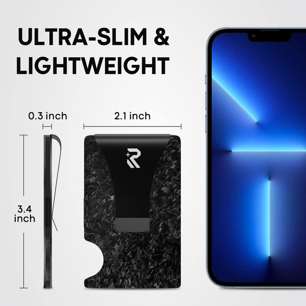 RealPlus Carbon Fiber Wallet, RFID Blocking Card Holder for Men, Minimalist Money Clip-Gifts for Men, Fathers, Boyfriends Birthday