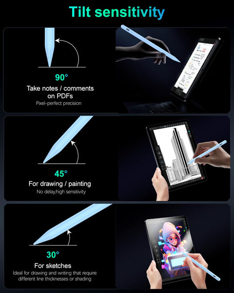 Variglas Pencil for iPad - 2018-2025 15 Minutes Fast Charging, Palm Rejection,Tilt Sensitivity, Stylus Pen Compatible with iPad Pro 11"/12.9"/13", 11/10/9/8/7/6th Gen, Air 3-6, Mini 5/6