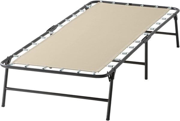 Zinus Single Folding Guest Bed frame with Foam Mattress 80x190 cm - 46 cm Height with Underbed storage - Metal Folding Guest Bed frame and Guest Mattress - Black