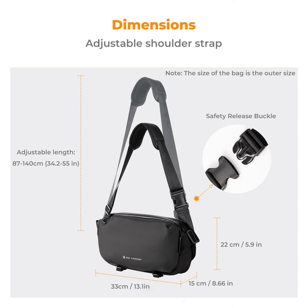 K&F Concept Camera Sling Bag, Camera Bag for DSLR and Lenses, Single Shoulder Camera Case Crossbody Bag with Tripod Holder for SLR Canon Sony Nikon Drone