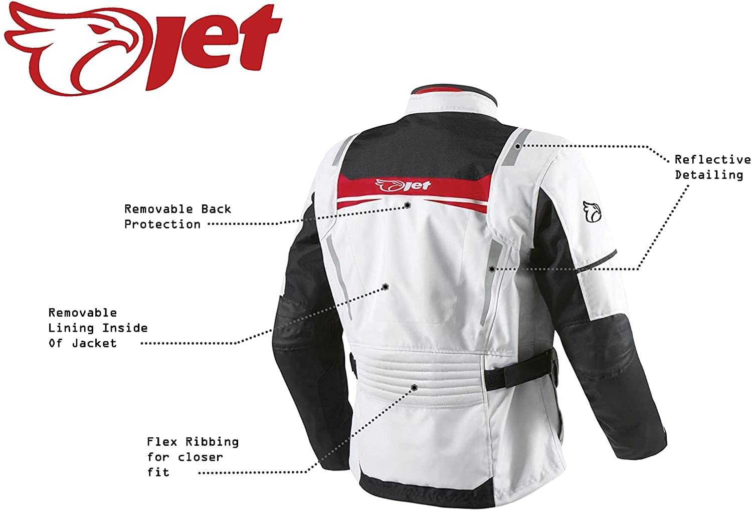 Jet Men's Waterproof Motorcycle Jacket with Aquatex Textile Armour