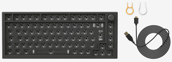 Glorious Gaming GMMK PRO 75% Barebones (Frame Only) - Modular Mechanical Gaming Keyboard, TKL Size (75%), 1.5kg Frame, RGB, Customisable, 5-Pin Switch Support, International/ISO Layout - Black Slate