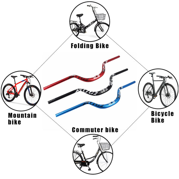ROADNADO MTB Riser Handlebar 31.8mm Aluminum Alloy Bicycle Handlebar Riser 90mm Extra Long Mountain Bike Bike Handlebar 720mm 780mm Riser Bars for
