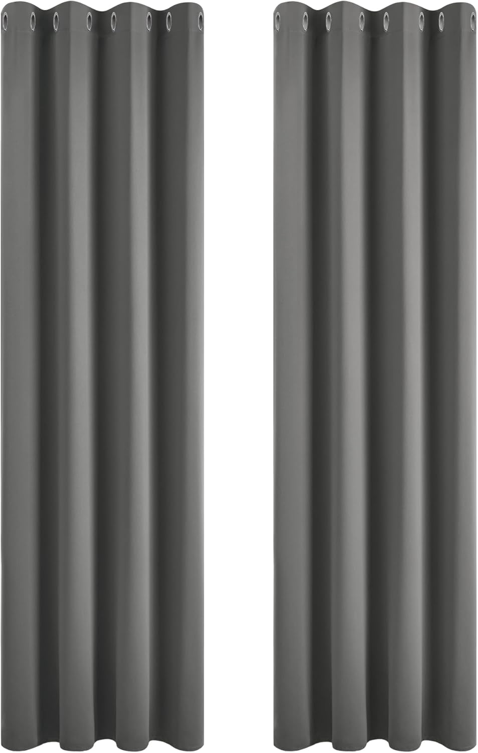 Deconovo Blackout Curtains Eyelet Super Soft Thermal Insulated Ring Top Blackout Curtains for Nursery 46 x 54 Drop Inch Dark Grey 2 Panels