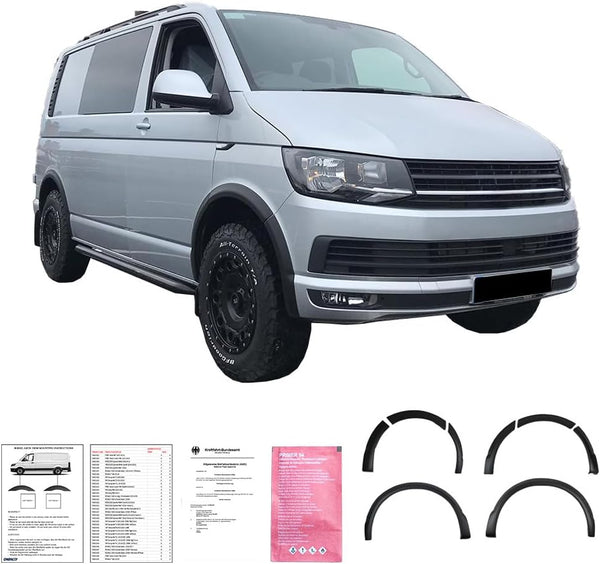 Oneway Set Wheel Arch Trims compatible with Volkswagen Transporter T6 2015-2019 (Short wheel base) - Matt black