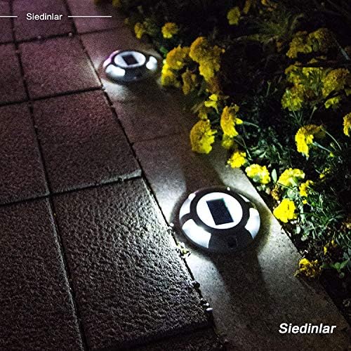 Siedinlar Solar Deck Lights Outdoor Waterproof Ground Light Solar Lights Outdoor Garden for Pathway Driveway Step Dock 4 Pack (Cool White)